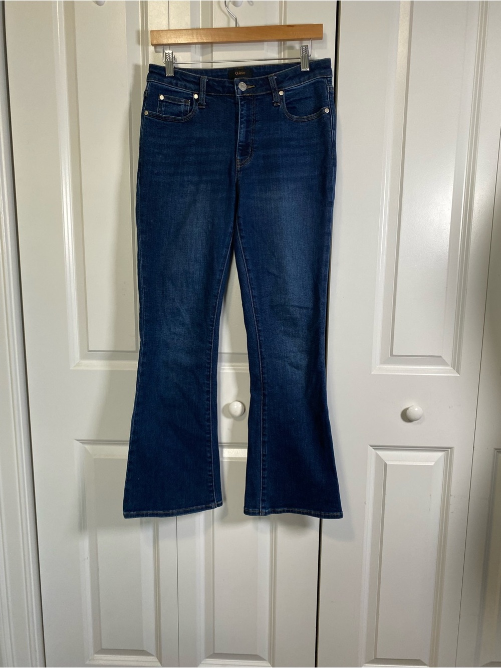 *Organic Cotton* Quince Dark Wash Stretch Flare Jeans